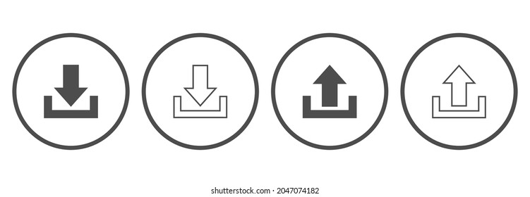 icono de descarga y carga, símbolo de signo de vector de descarga y carga