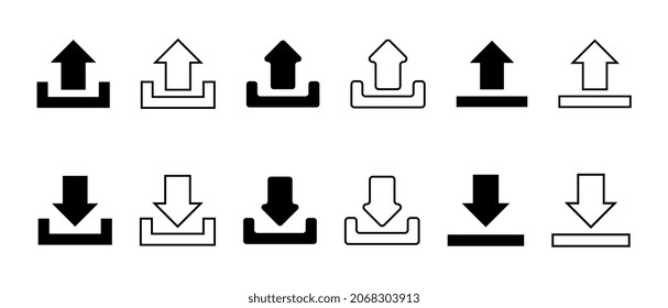 Download, upload icons with arrow.