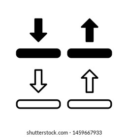 Download and upload icons. with outline and glyph styles