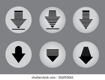download upload icons set black vector illustration 