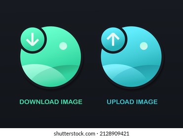 Download or upload picture sign. Vector illustration