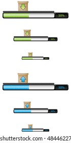 Download and upload progress bar vector illustration