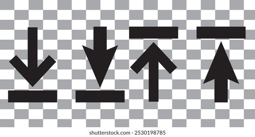 Descarga y Cargar Set Icon Ilustración vectorial
