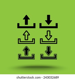 Download and upload sign  icon, vector illustration. Flat design style 