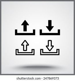 Download and upload sign  icon, vector illustration. Flat design style 