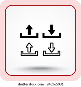 Download and upload sign  icon, vector illustration. Flat design style 