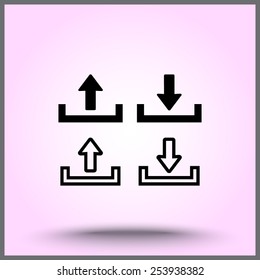 Download and upload sign  icon, vector illustration. Flat design style 