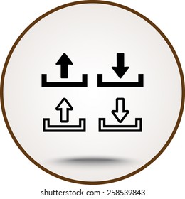 Download and upload sign  icon, vector illustration. Flat design style 