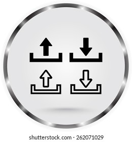 Download and upload sign  icon, vector illustration. Flat design style 