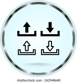 Download and upload sign  icon, vector illustration. Flat design style 