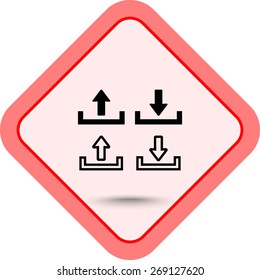 Download and upload sign  icon, vector illustration. Flat design style 
