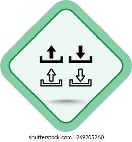 Download and upload sign  icon, vector illustration. Flat design style 