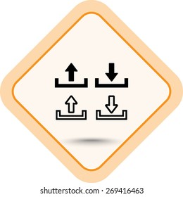Download and upload sign  icon, vector illustration. Flat design style 