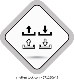 Download and upload sign  icon, vector illustration. Flat design style 