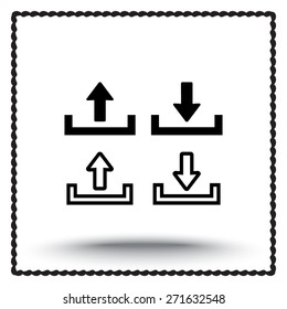 Download and upload sign  icon, vector illustration. Flat design style 