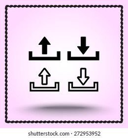 Download and upload sign  icon, vector illustration. Flat design style 
