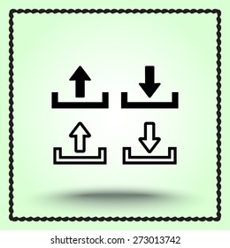 Download and upload sign  icon, vector illustration. Flat design style 