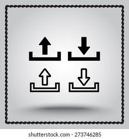 Download and upload sign  icon, vector illustration. Flat design style 