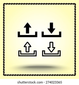 Download and upload sign  icon, vector illustration. Flat design style 