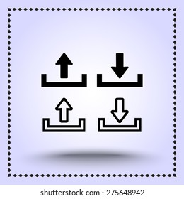 Download and upload sign  icon, vector illustration. Flat design style 