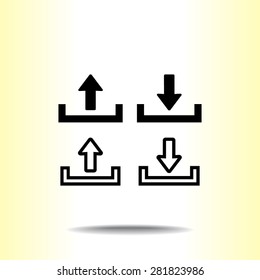 Download and upload sign  icon, vector illustration. Flat design style 