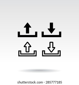 Download and upload sign  icon, vector illustration. Flat design style 