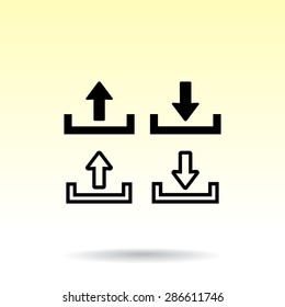 Download and upload sign  icon, vector illustration. Flat design style 