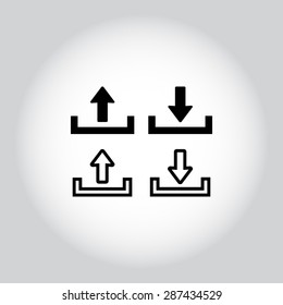 Download and upload sign  icon, vector illustration. Flat design style 
