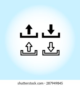 Download and upload sign  icon, vector illustration. Flat design style 