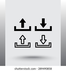 Download and upload sign  icon, vector illustration. Flat design style 