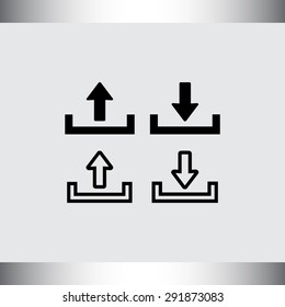 Download and upload sign  icon, vector illustration. Flat design style 