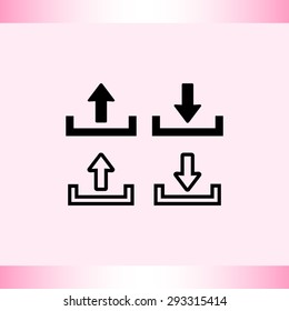 Download and upload sign icon, vector illustration. Flat design style 
