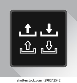 Download and upload sign  icon, vector illustration. Flat design style 