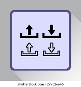 Download and upload sign  icon, vector illustration. Flat design style 