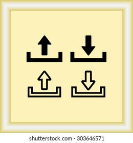 Download and upload sign  icon, vector illustration. Flat design style 