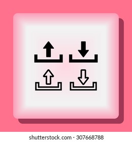 Download and upload sign  icon, vector illustration. Flat design style 