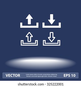 Download and upload sign  icon, vector illustration. Flat design style 