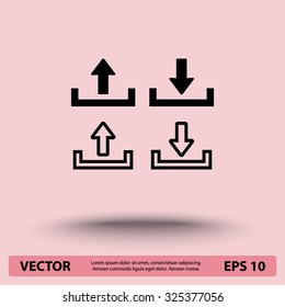 Download and upload sign  icon, vector illustration. Flat design style 