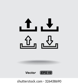 Download and upload sign  icon, vector illustration. Flat design style 