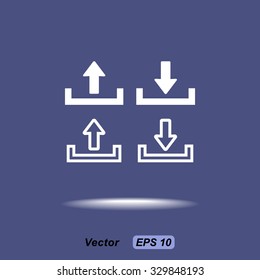 Download and upload sign  icon, vector illustration. Flat design style 