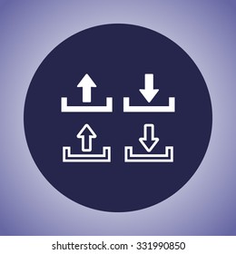 Download and upload sign  icon, vector illustration. Flat design style 