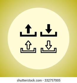 Download and upload sign  icon, vector illustration. Flat design style 
