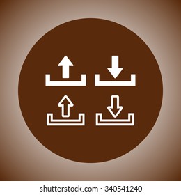 Download and upload sign  icon, vector illustration. Flat design style 