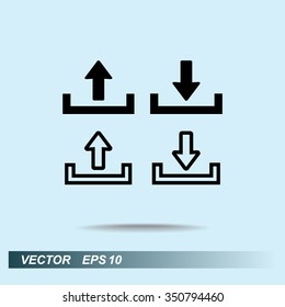 Download and upload sign  icon, vector illustration. Flat design style 