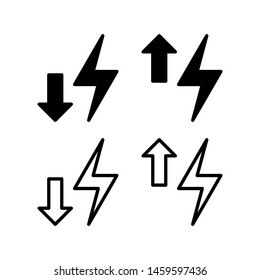 Download and upload speed icons. with outline and glyph styles