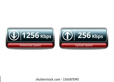 Download and upload speed test icon, vector illustration