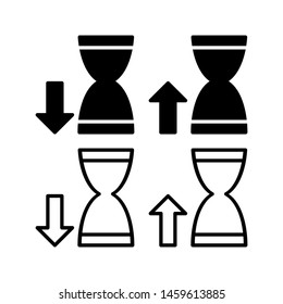 Download and upload time icon. with outline and glyph styles