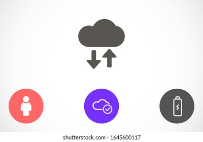 Icono de vector de descarga y carga.  