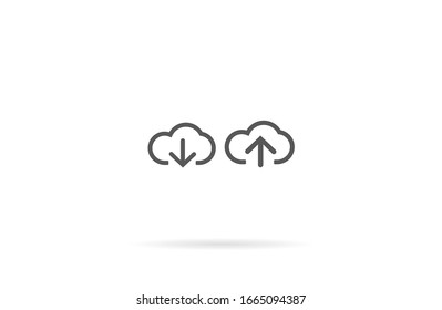 Icono de vector de descarga y carga. Signo plano para concepto móvil y diseño web. Descargar y cargar icono vectorial con flecha hacia arriba y abajo simple sólidoDescargar y cargar icono vectorial