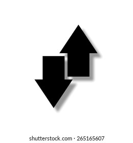 download and upload - vector icon with shadow